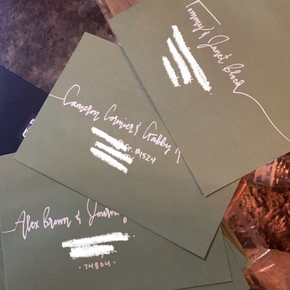 Custom Wedding Menu AND/OR Hand Calligraphy Wedding Invitations - Picture 4 of 5